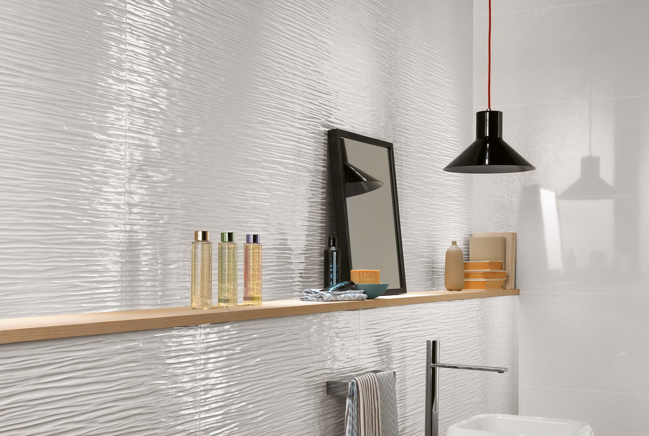 ATLAS CONCORDE 3D WALL DESIGN WAVE WHITE GLOSSY